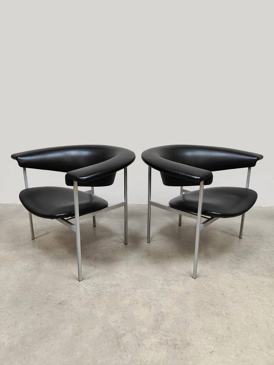 Dutch vintage design Meander Gamma lounge chairs Rudolf Wolf, Gaasbeek & Van Tiel