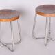 Bauhaus Stools in Chromed Steel, Beech and Plywood, Germany, 1930s, Set of 2