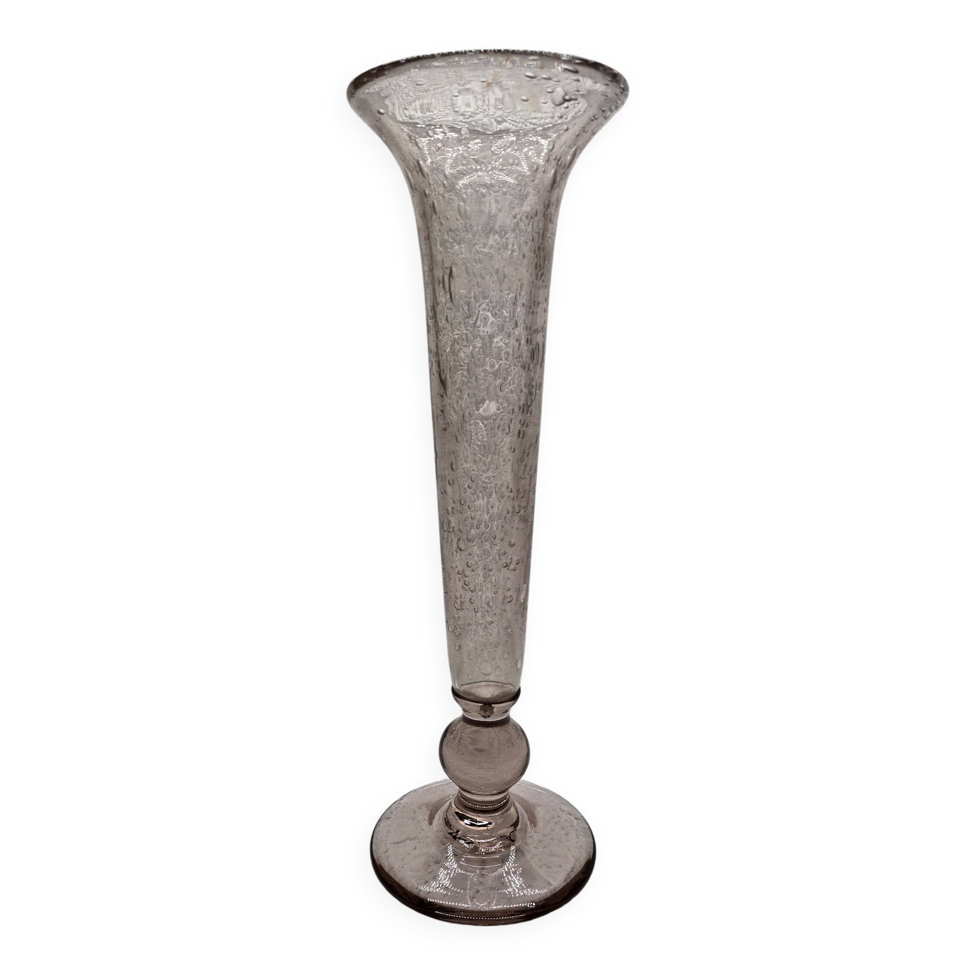 Biot style bubble glass vase