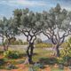 HSP Landscape painting with "Olive trees and broom" by Raymond Goubert + frame