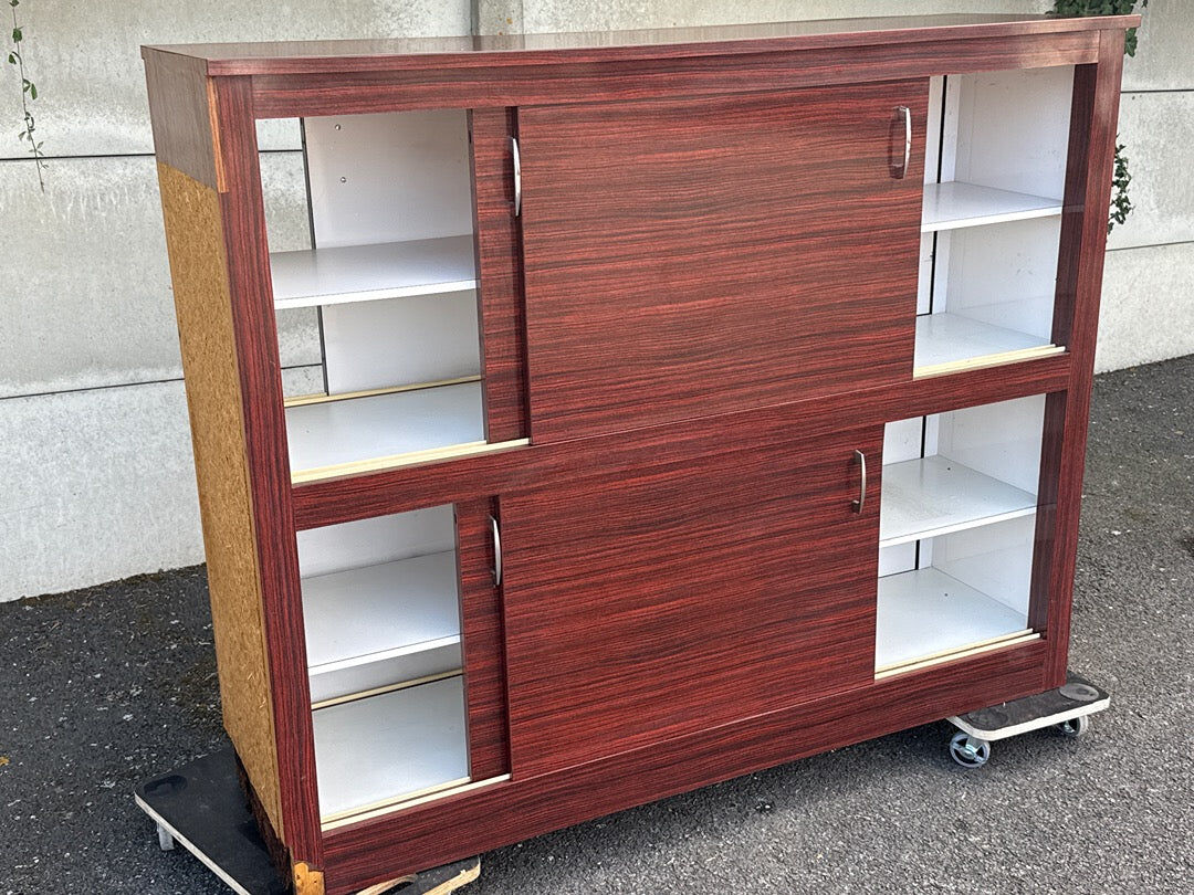 Vintage Partition Storage Unit – Organiser – Wooden Sliding Doors