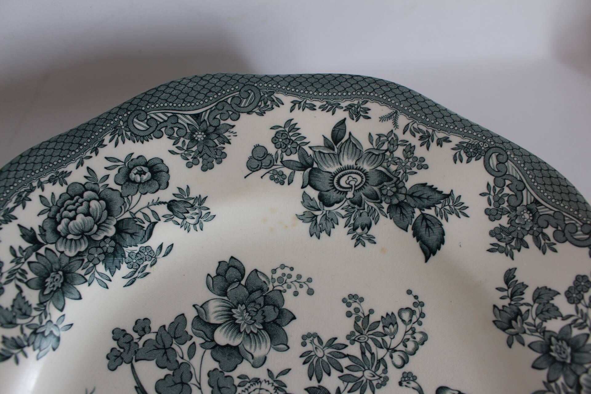 Enoch Wedgwood Green Plates x5, Asiatic Pheasants