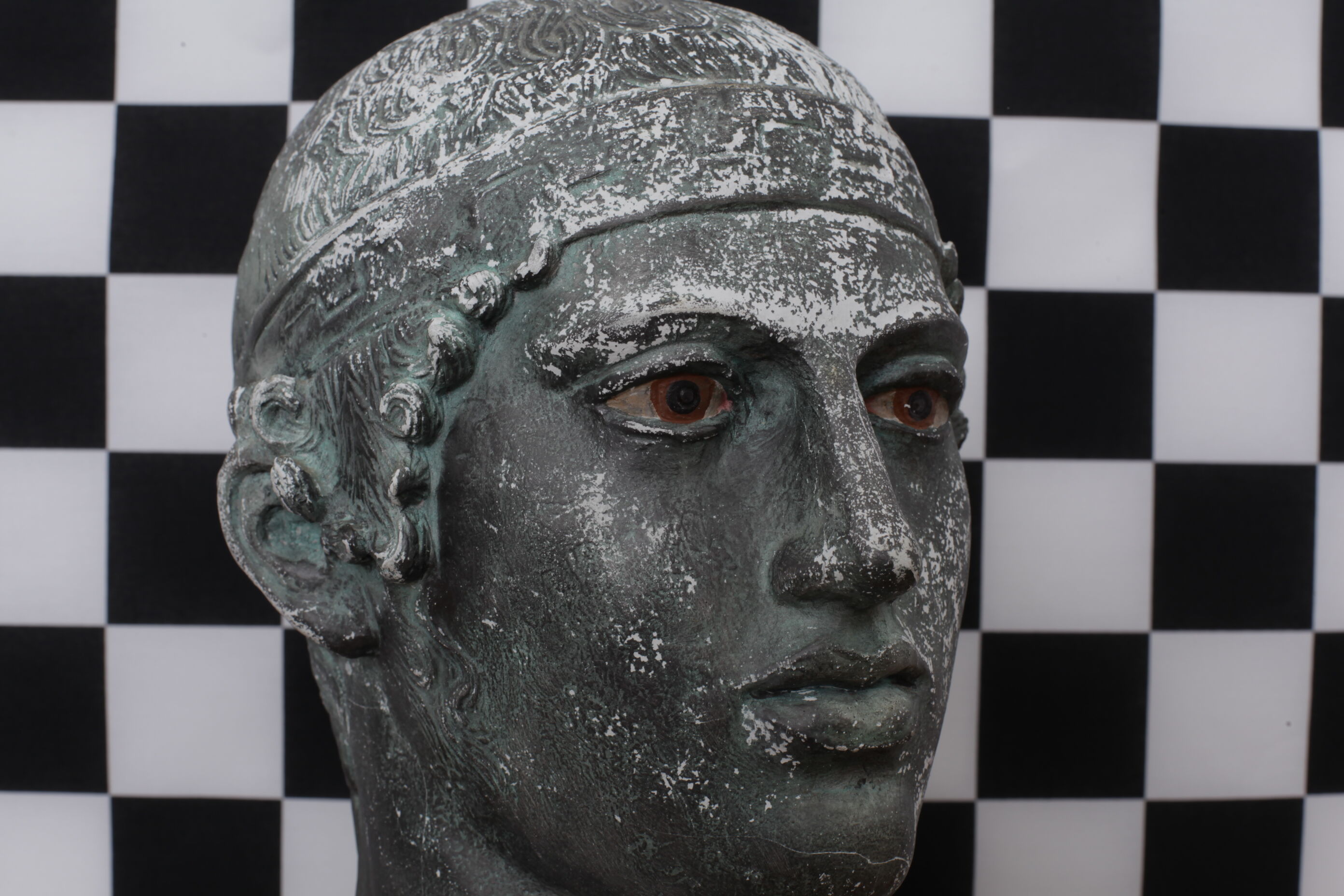 Sculpture head Roman bust in plaster