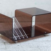 Table plexiglass magazine rack and range Michel Dumas for Roche Bobois vintage vinyl