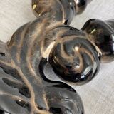 Pair of Vallauris iridescent ceramic candle holders