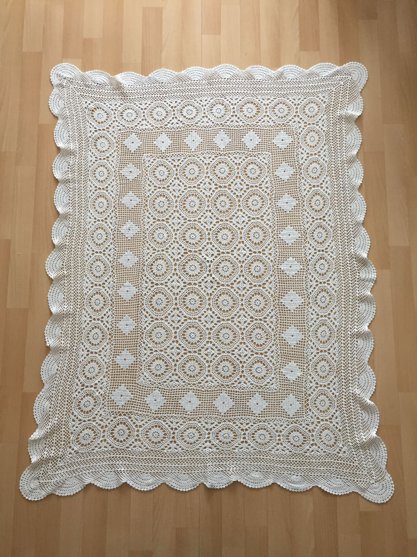 Vintage rectangular crochet tablecloth