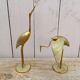 Pair of brass herons