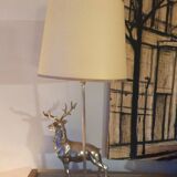 Vintage silvered bronze deer lamp