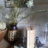 Pair of Art Deco bookends to signed wolf dogs