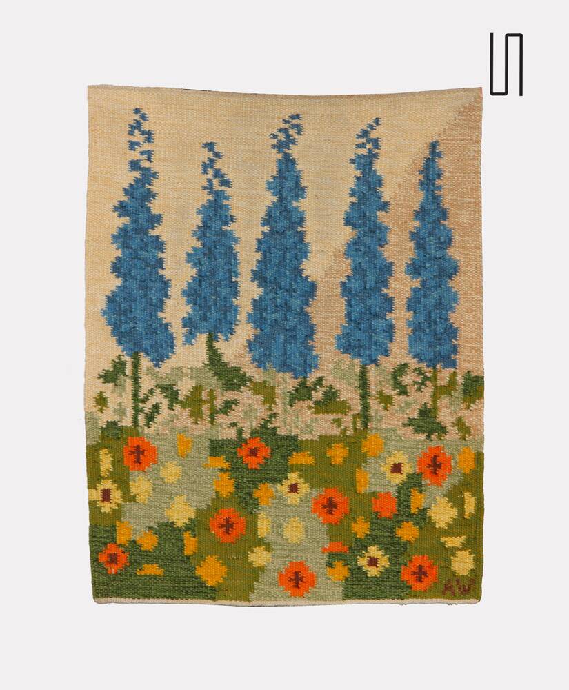 Rollakan rug by Swedish Alice Walleback, 1960