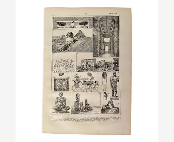 Lithographie sur l'art de l'Égypte de 1922