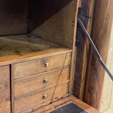 Empire period secretary in walnut, oak and black marble top