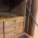 Empire period secretary in walnut, oak and black marble top