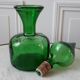 Carafe italienne en verre vert années 70