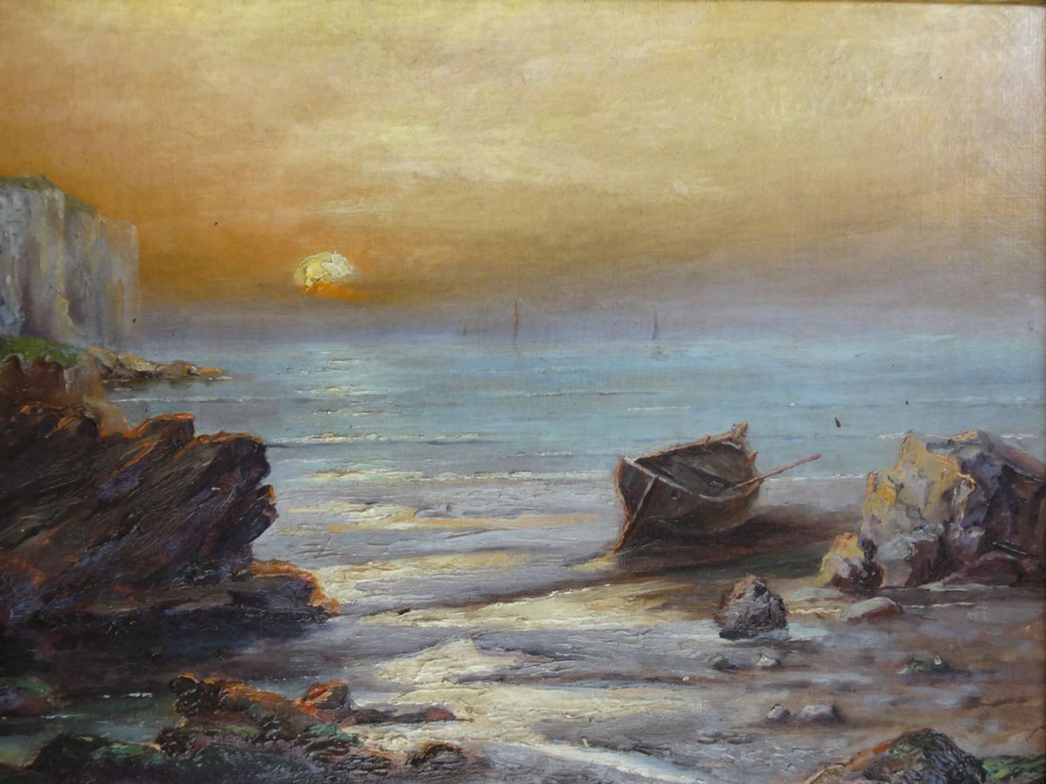 Marine, oil painting on canvas by Louis CADIERRA, 60 x 47 cm