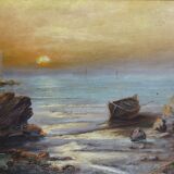 Marine, oil painting on canvas by Louis CADIERRA, 60 x 47 cm