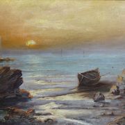 Marine, oil painting on canvas by Louis CADIERRA, 60 x 47 cm