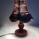 Wooden bedside lamp and Lampshade in rope/vintage 60-70 years