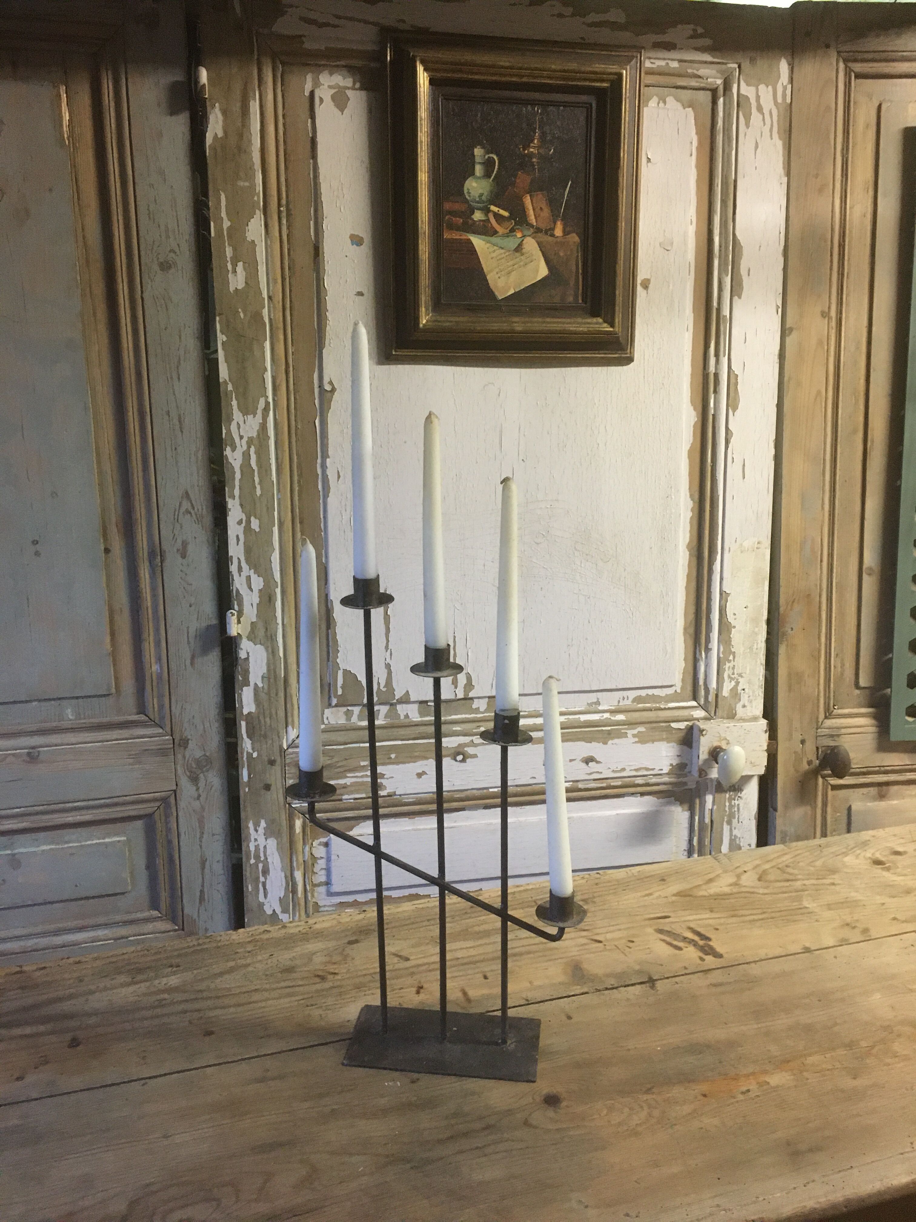 Wrought iron candlestick 5 branches