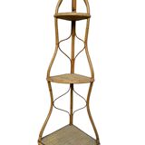 Rattan corner shelf from the 60s Italy