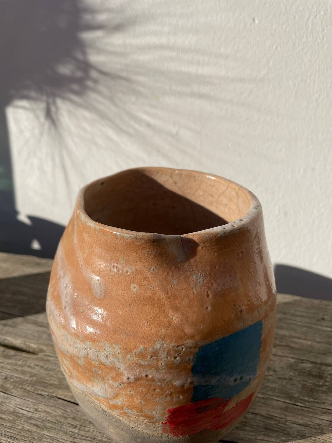 Raku vase / signed ceramic / handmade pottery