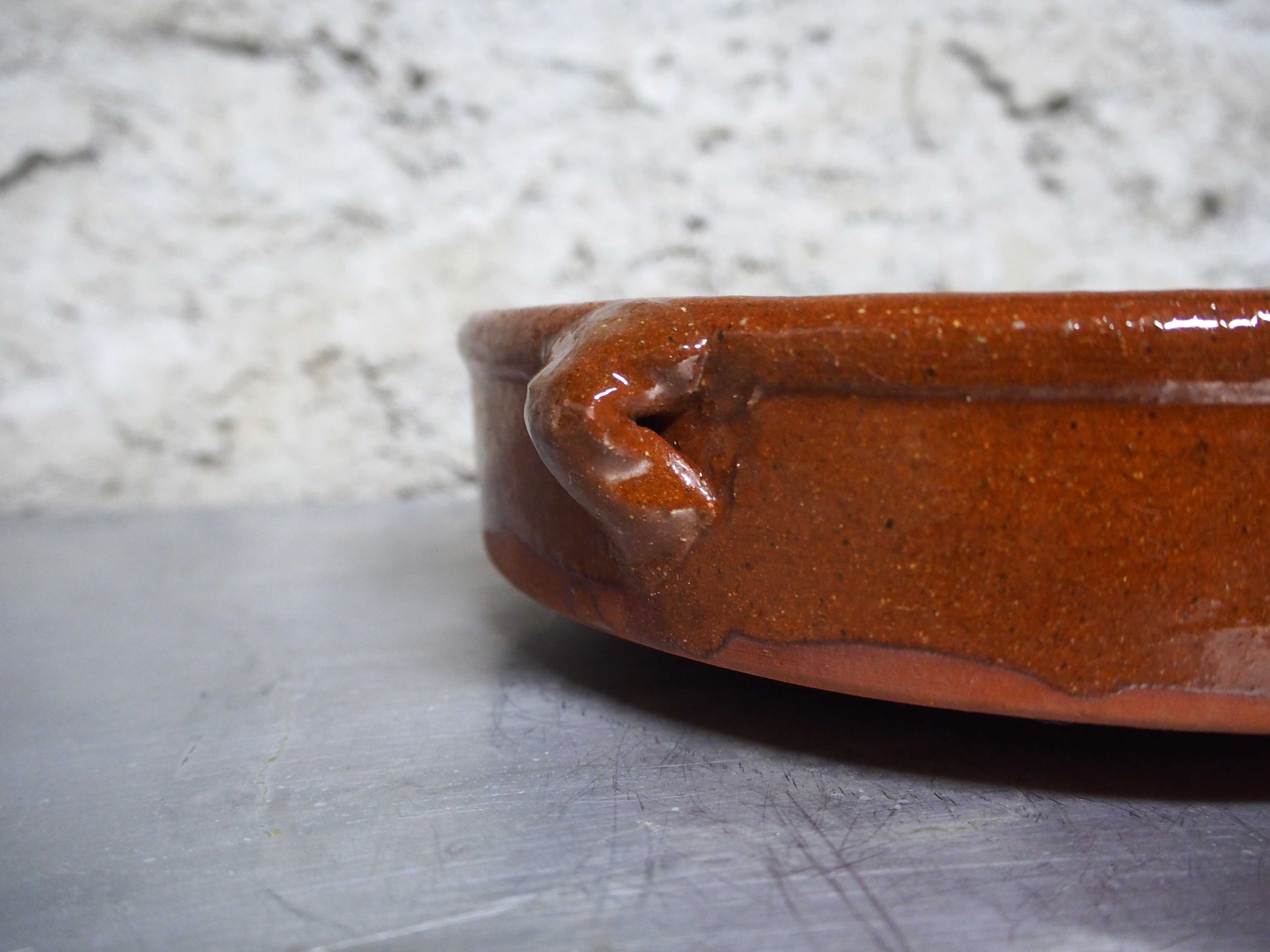 Dish 2/4 people in glazed terracotta