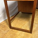 Bureau rétro vintage en teck et cuir du milieu du siècle – Élégant et fonctionnel des années 1960