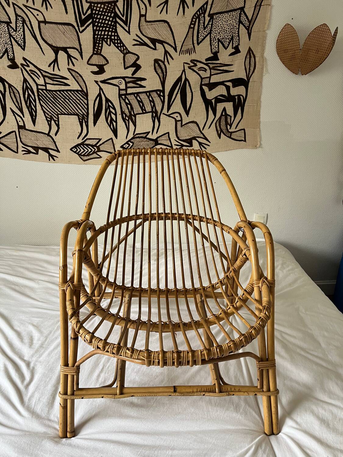 Vintage rattan armchair