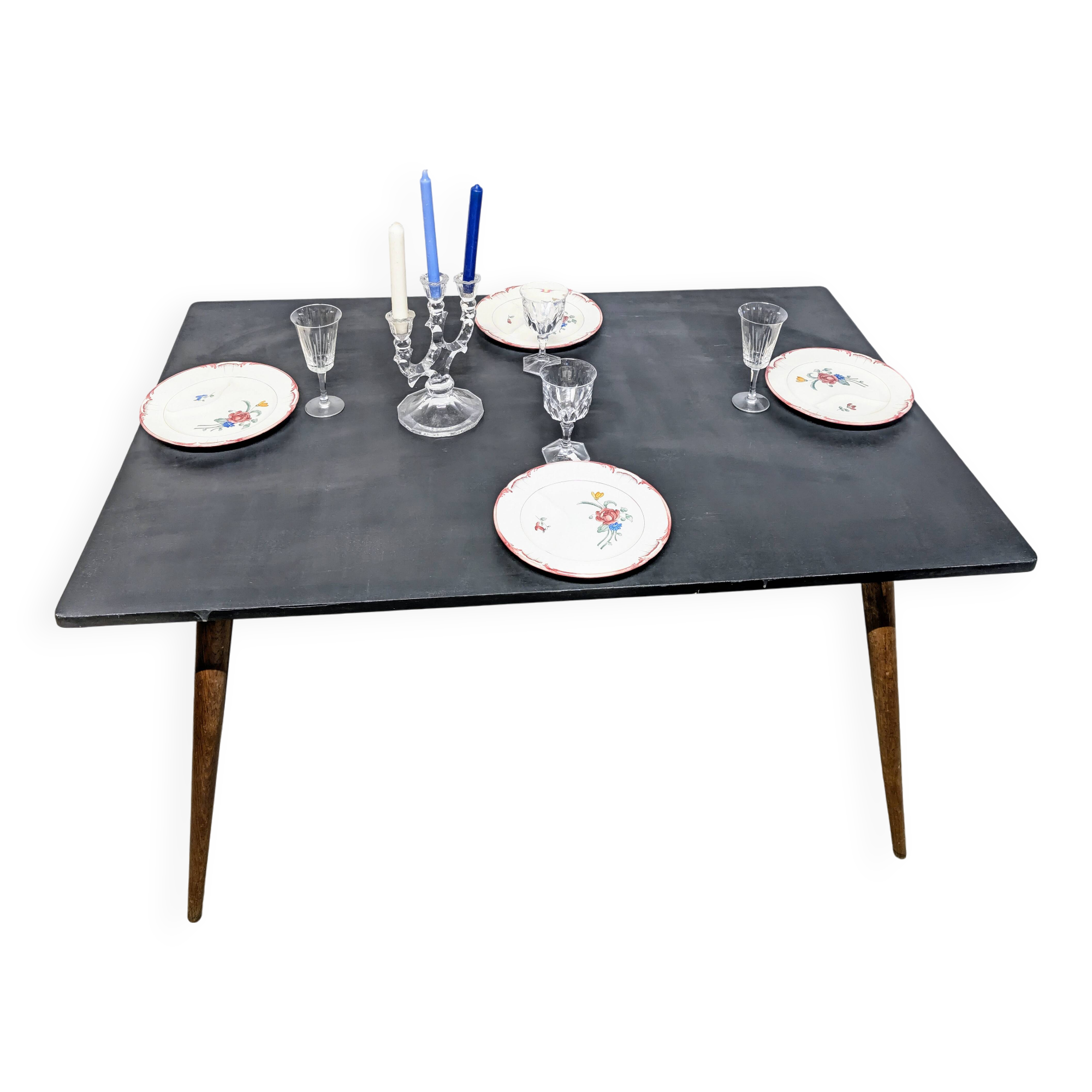 Vintage table with compass legs