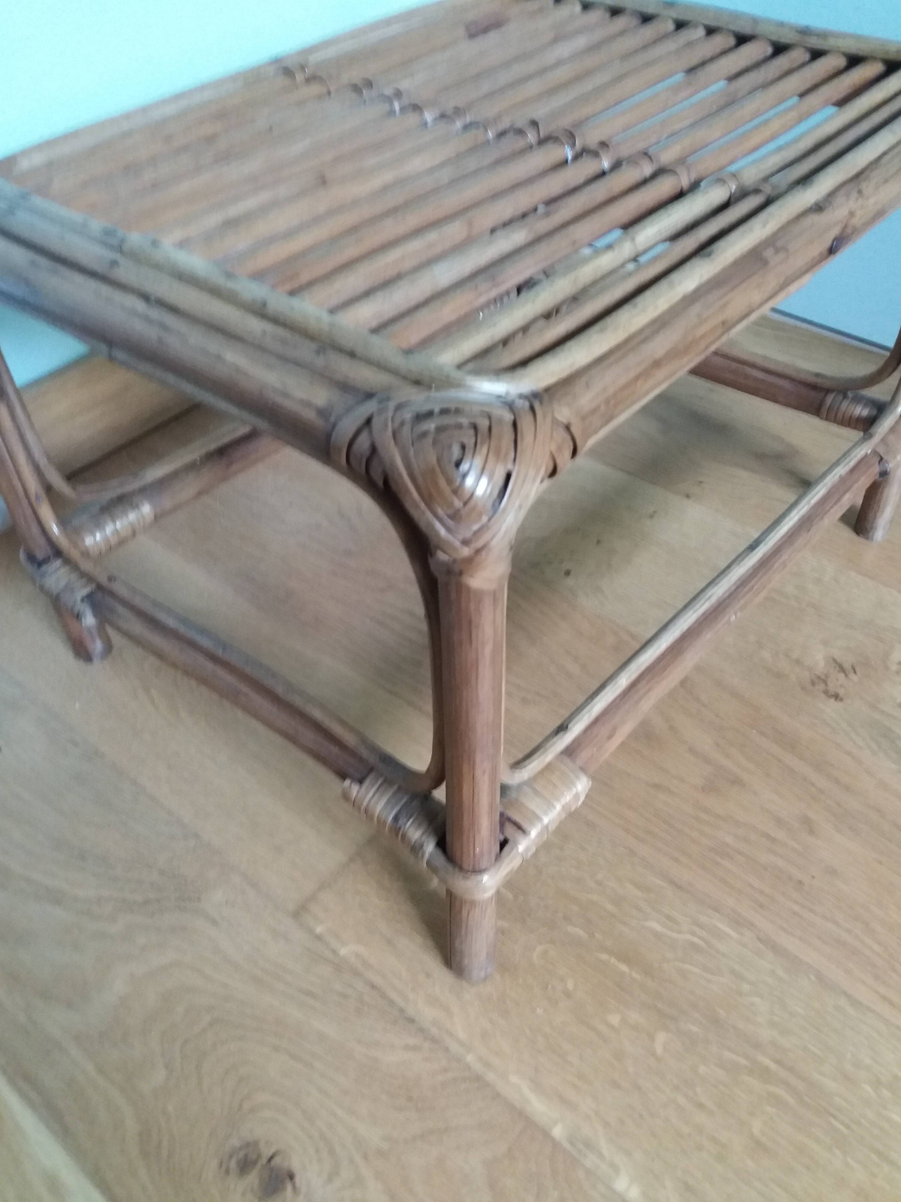 Wicker rattan end table