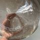 Biot water or wine carafe, pink bubble glass