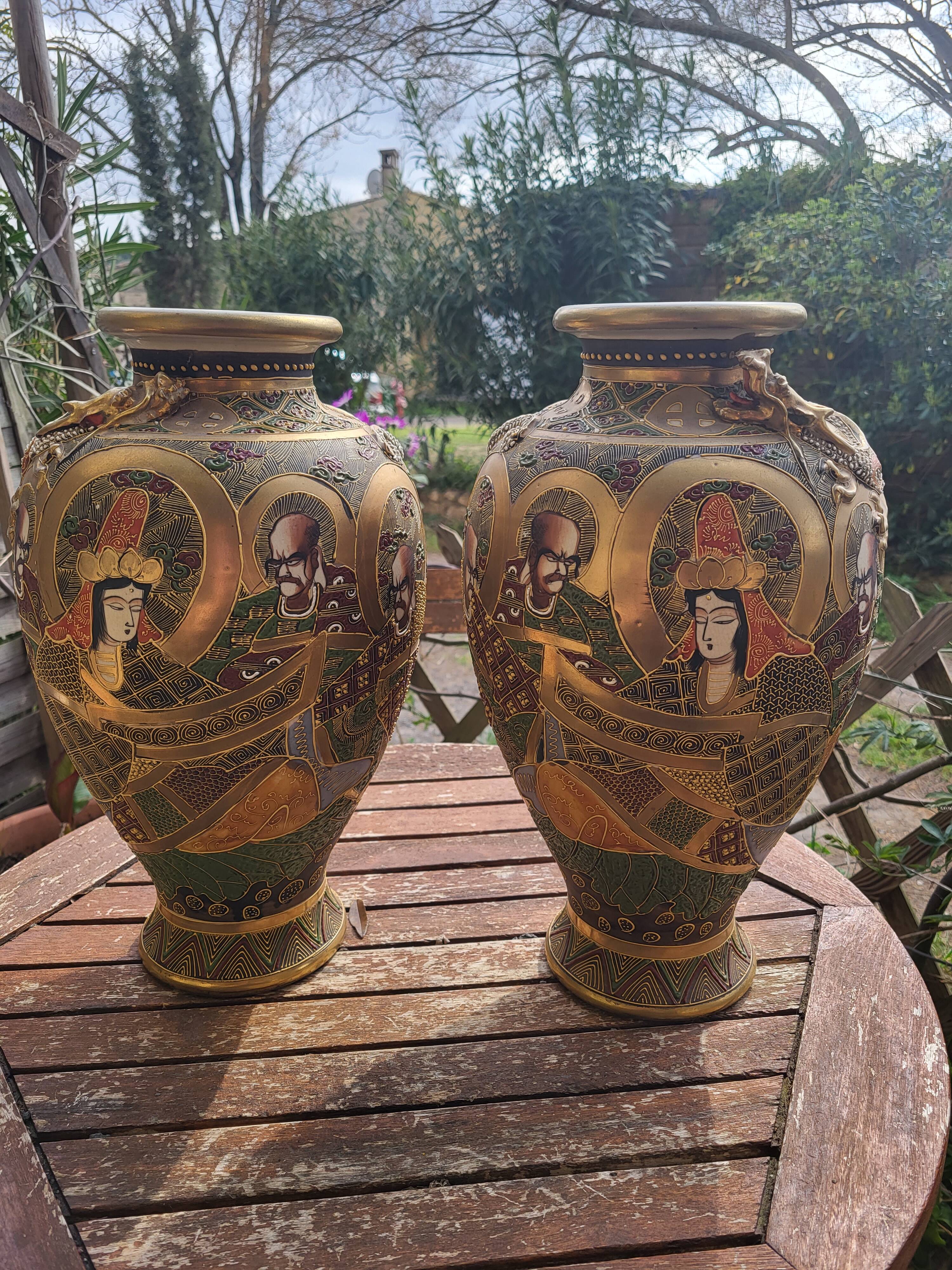 Paire de vases satsuma Japon circuit 1930