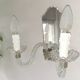 Wall applique, two-pointed glass chandelier, chiseled mirror and steel, 20th
