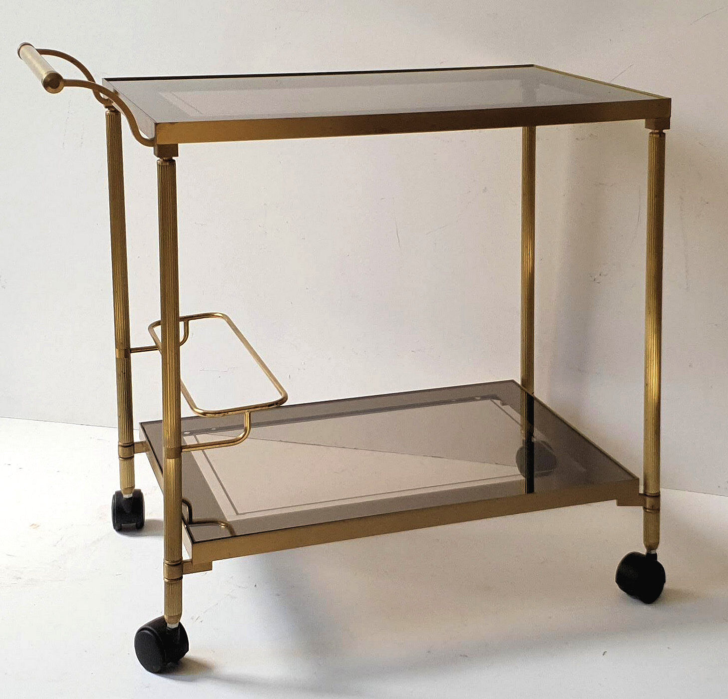 Belgo Chrom serving trolley in gold metal from the 60s/70s