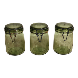 Pots de conserve verre vert