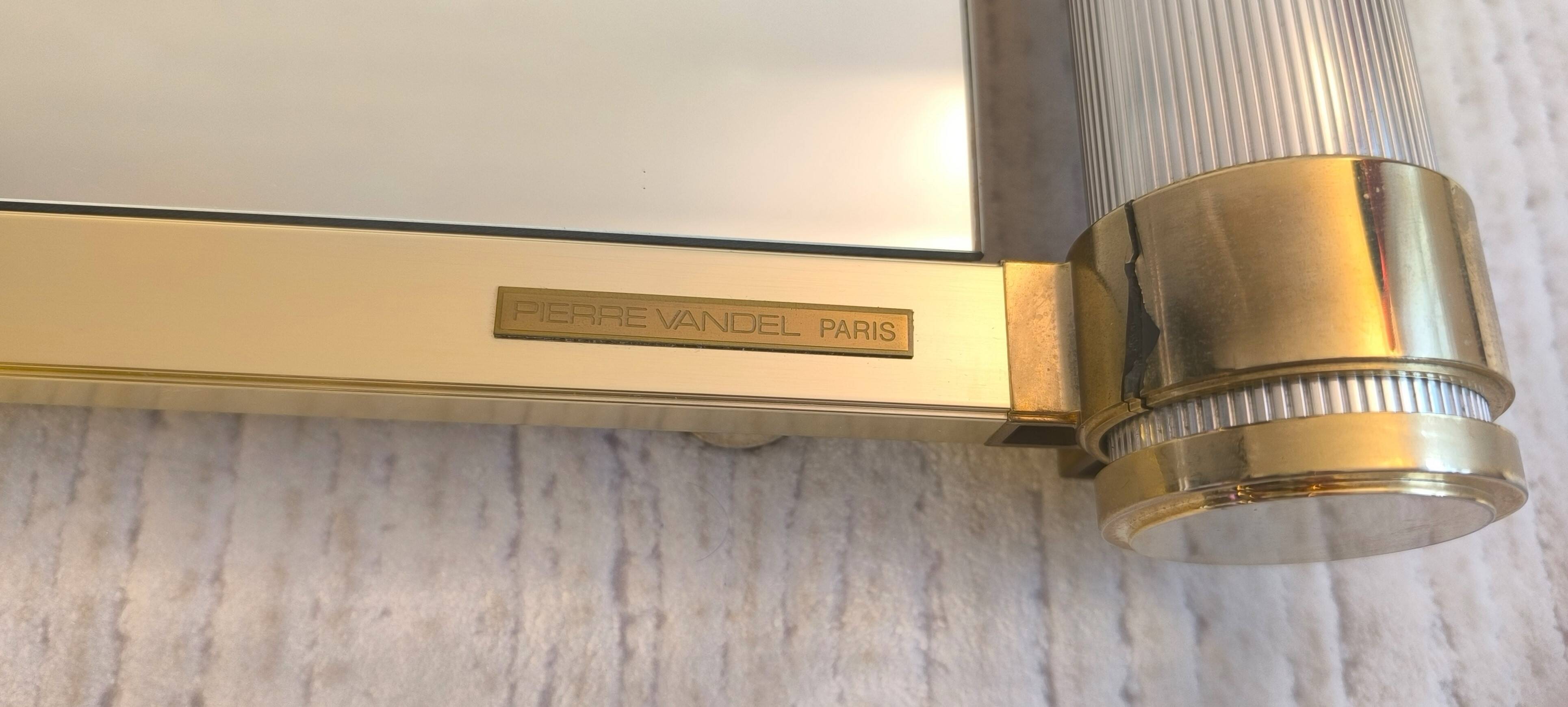 Very beautiful authentic mirror from the 1970s signed Pierre Vandel Paris.