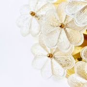 Large Mid-Century Murano Glass & Brass Flower Ceiling Light by Ernst Palme, Germany, 1960s/70s
