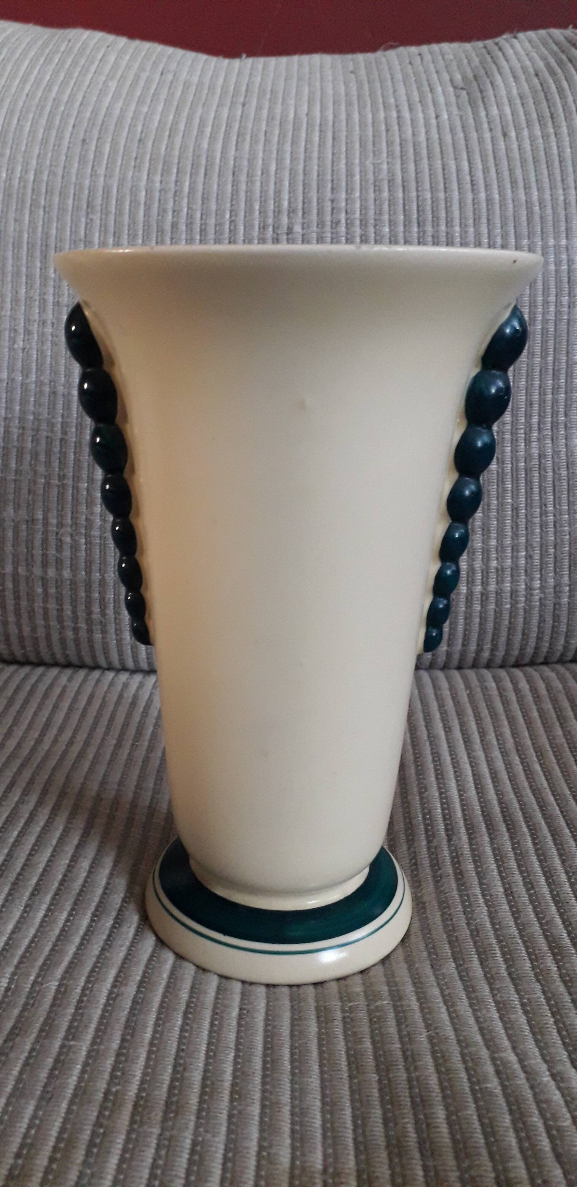 Vintage Art Deco ceramic vase from Longwy
