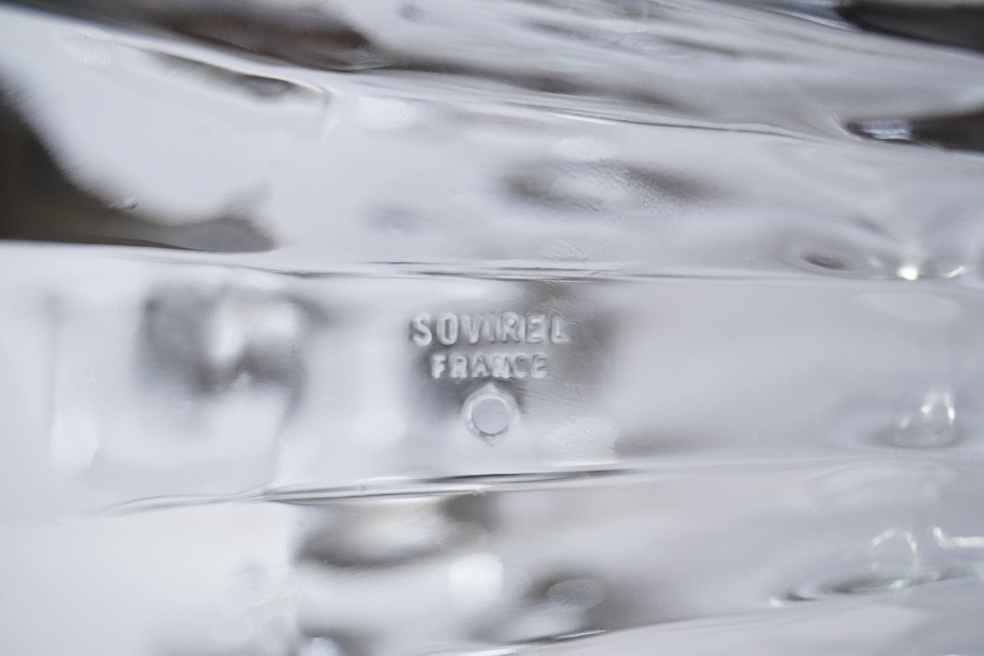 Set of 2 glass scallop shell bowls, Sovirel France