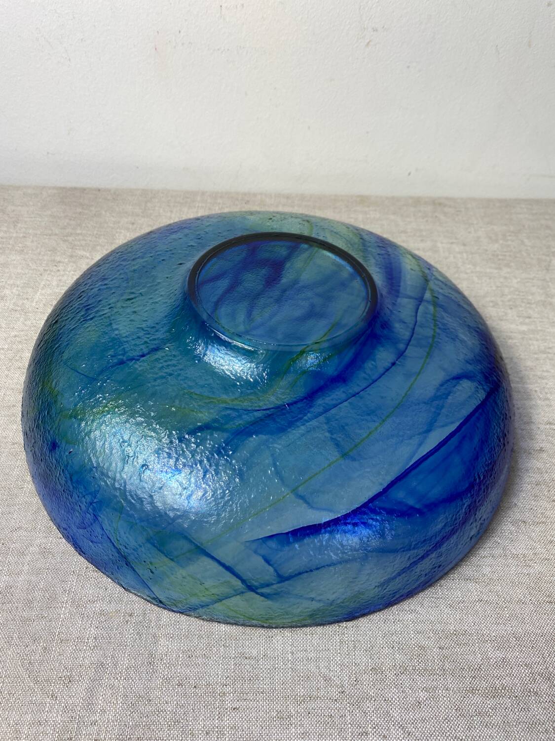 Blown glass salad bowl