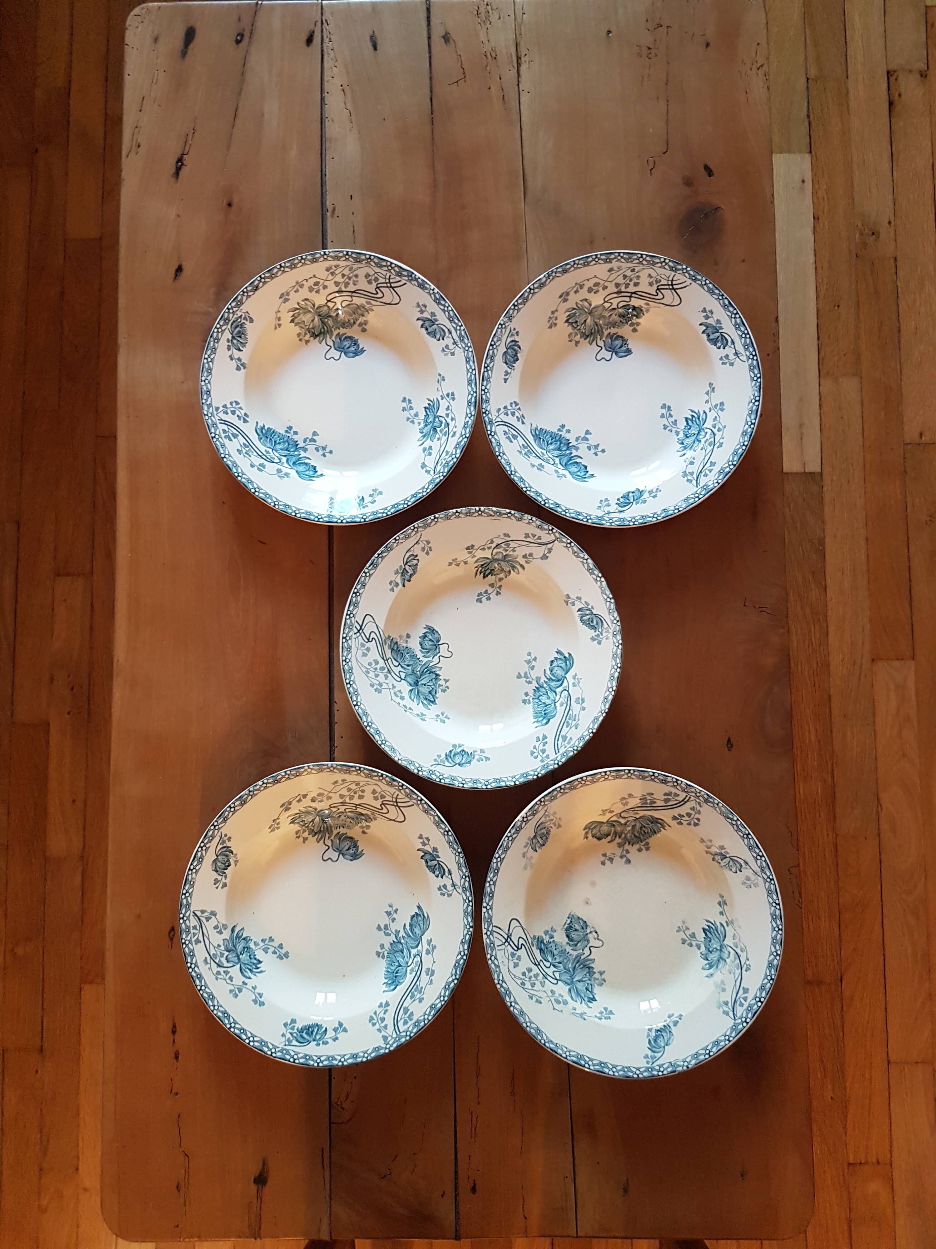 5 hollow plates Sarreguemines