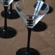 8 Vintage Black Stemmed Cocktail/Martini Glasses