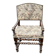 Louis XIII style armchair with twisted backrest and legs.