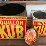 Duo of boxes Bouillon Kub metal 1950