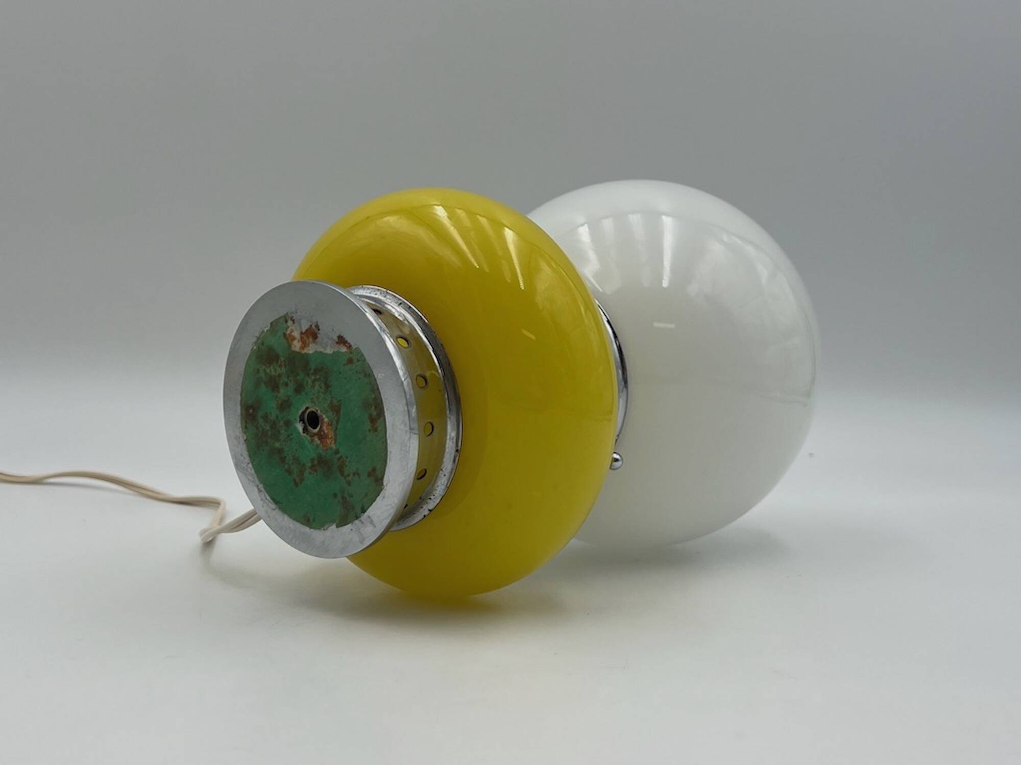 Murano Glass Yellow Table Lamp Mazzega, 60s