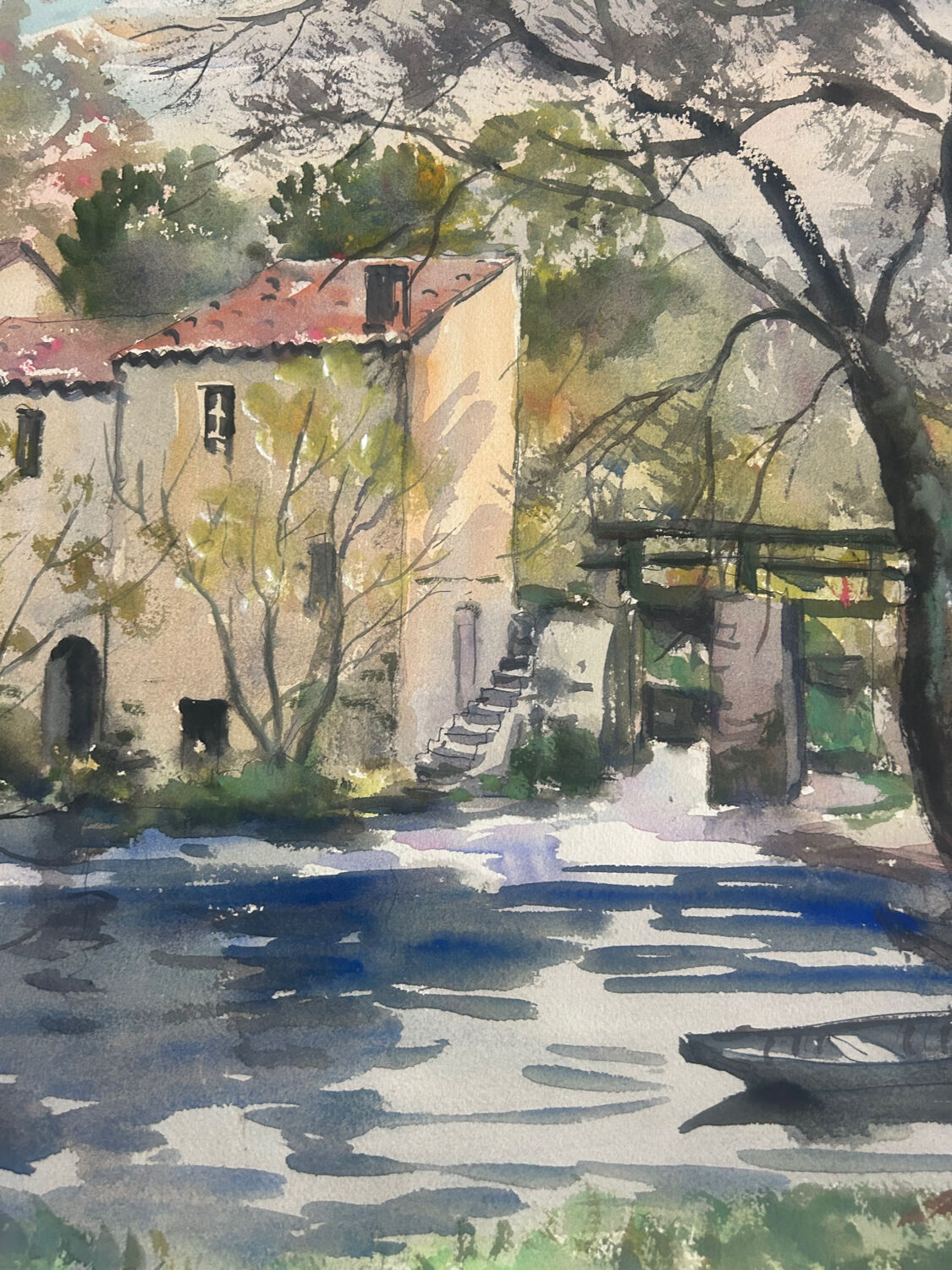 Watercolour landscape by Hourregue