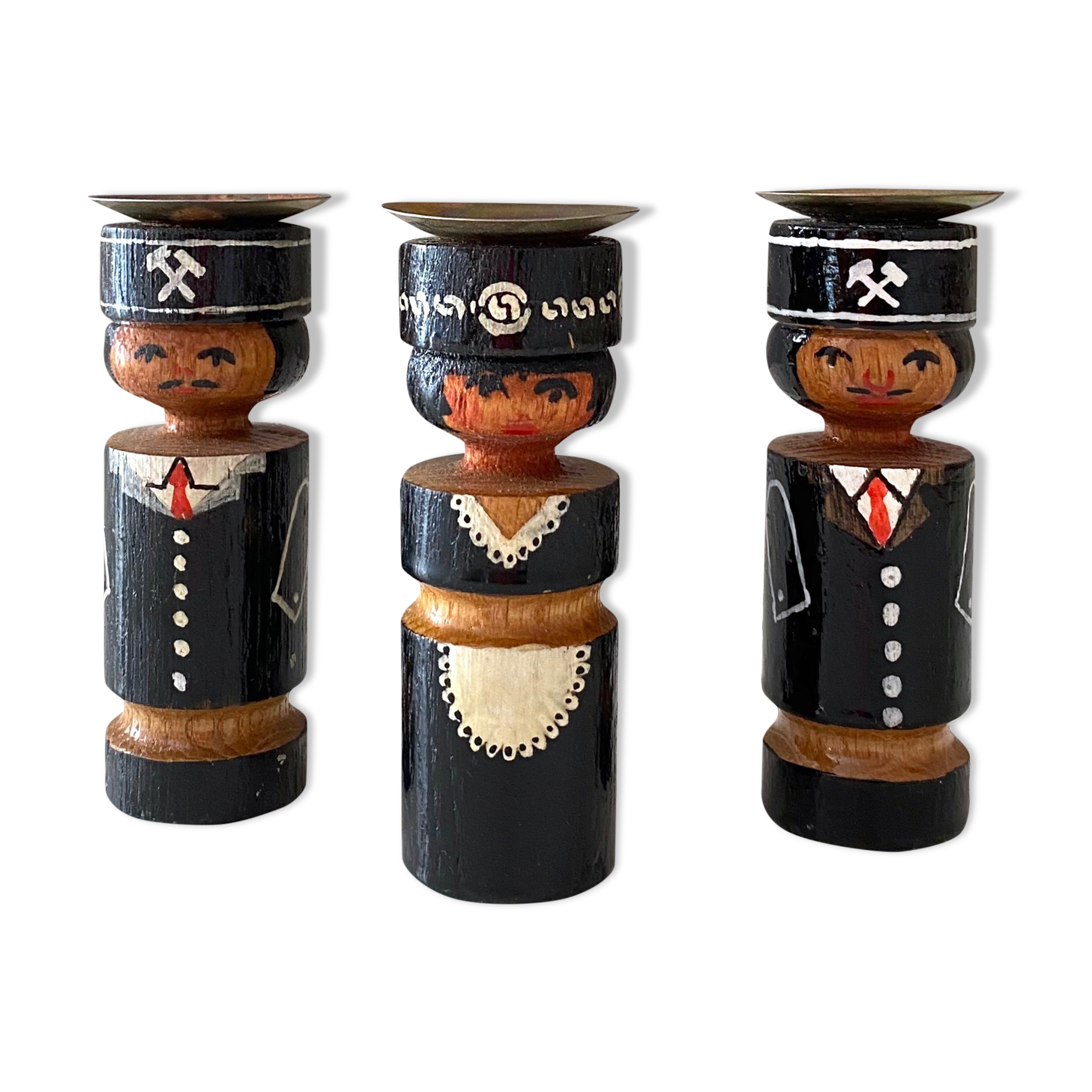 3 bougeoirs vintage GDR décoration de Noël