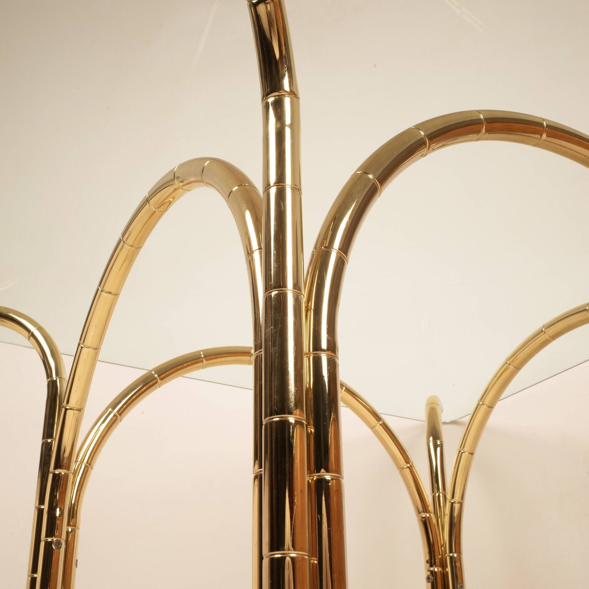 Glass and Brass Table, Italian Manufacture, 1970