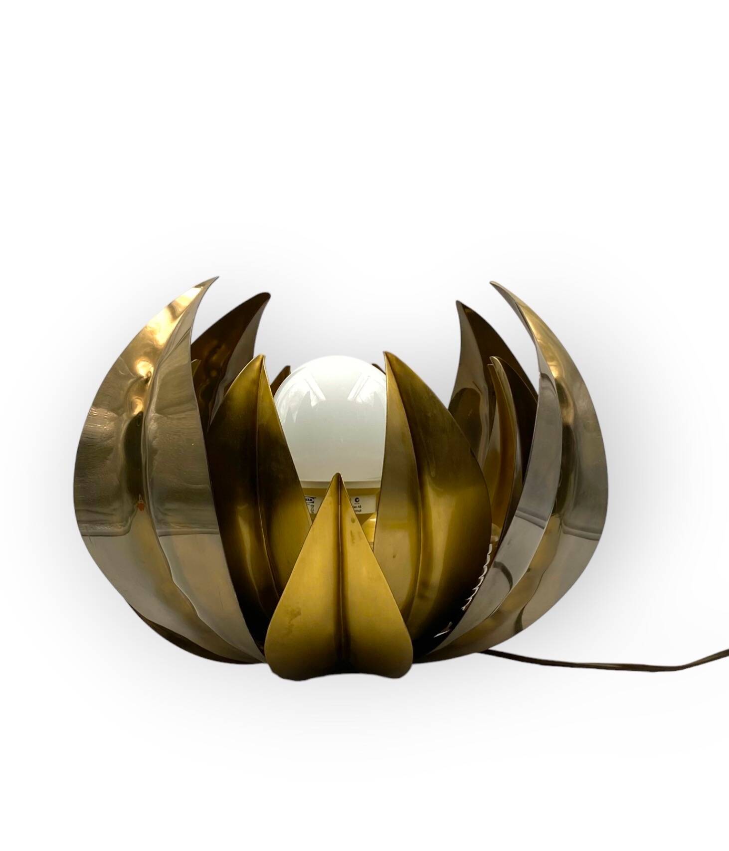 Lotus flower brass floor/table lamp, attr. Bottega Gadda, Italy, 1970