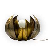 Lampadaire/lampe de table en laiton fleur de lotus, attr. Bottega Gadda, Italie, 1970